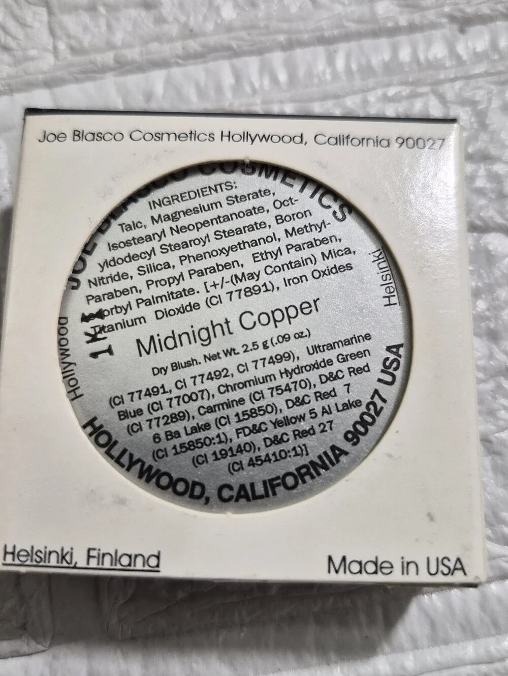 Joe Blasco Cosmetics Blush Color Midnight Copper Dry Powder Hollywood Makeup
